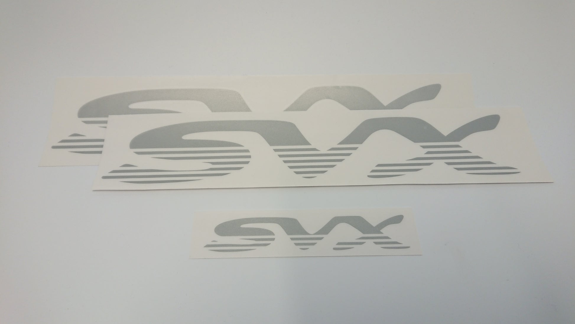 SVX Logo/Motif Decal Set - OEM Lower Stripe - Silver