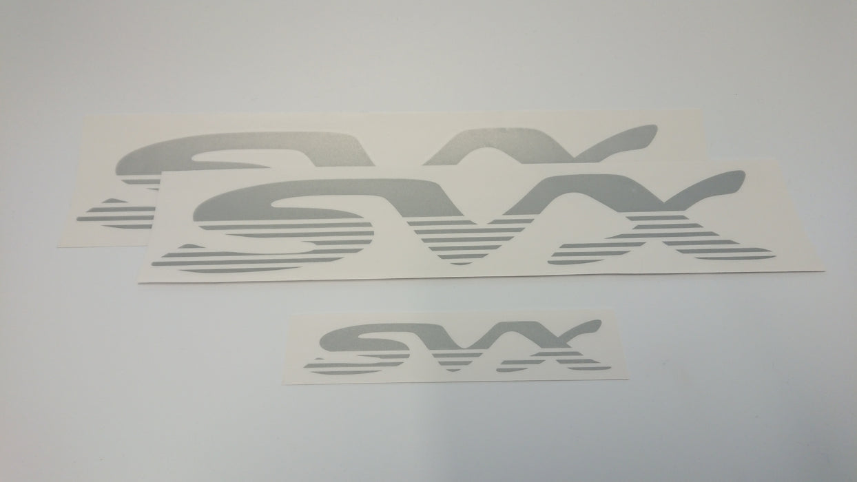 SVX Logo/Motif Decal Set - OEM Lower Stripe - Silver
