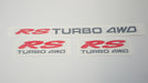 RS Turbo 4WD - Clear Sticker - Charcoal Set