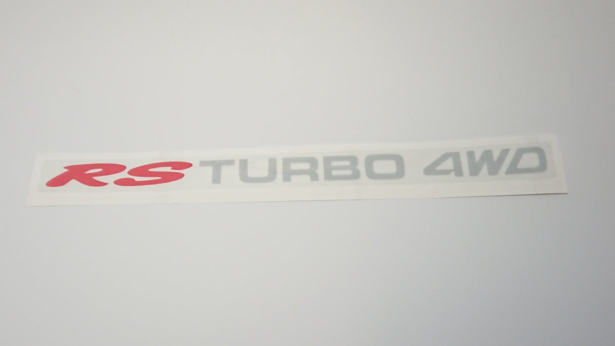 RS Turbo 4WD Tailgate - Clear Sticker - Silver/Grey