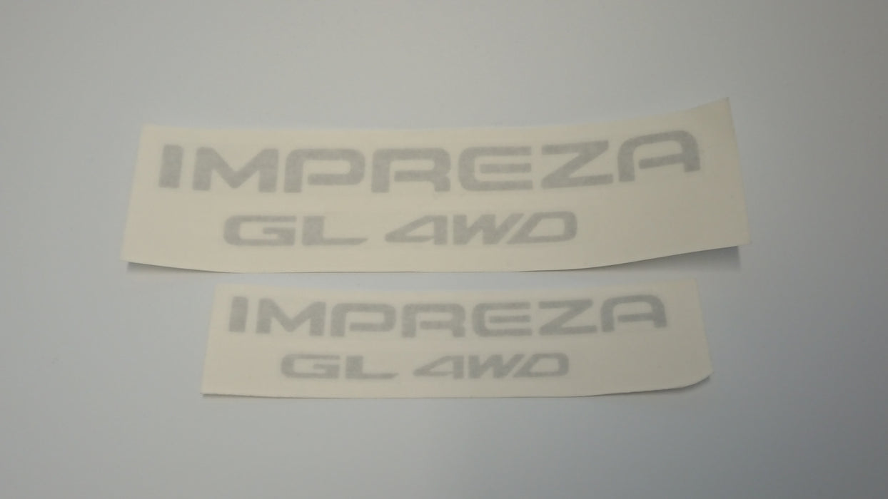 Impreza GL 4WD tailgate sticker size comparison - Light