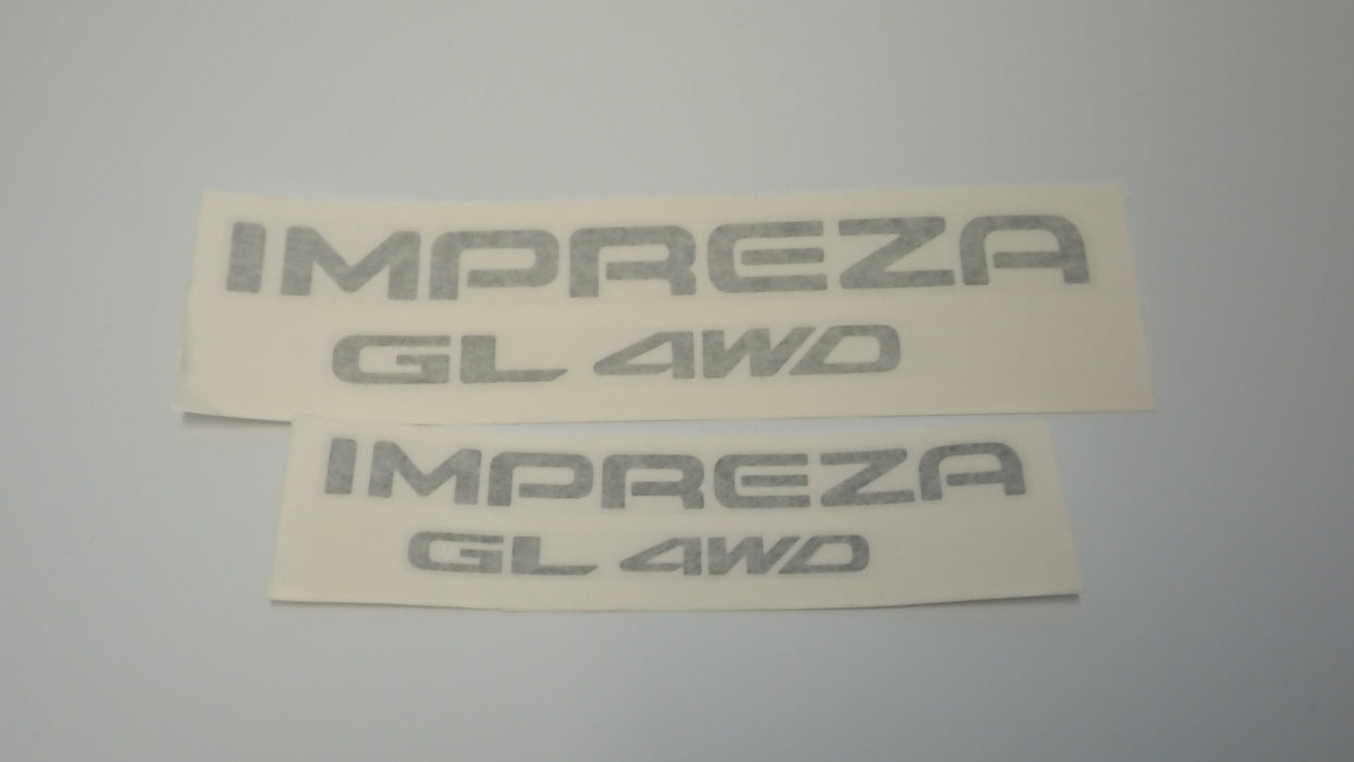 Impreza GL 4WD tailgate sticker size comparison - Dark