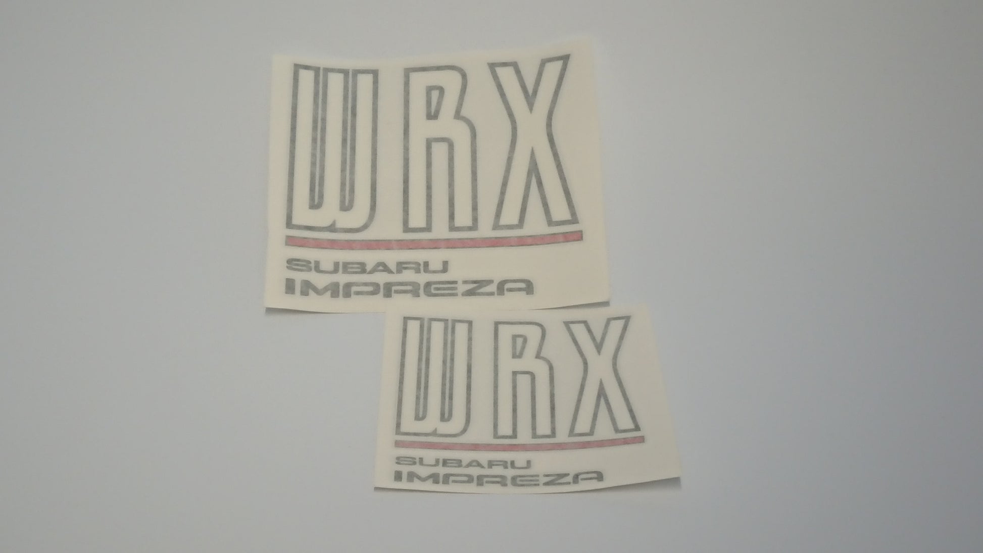 Subaru Impreza WRX "Tall" Tailgate Stickers, Dark - size comparison 