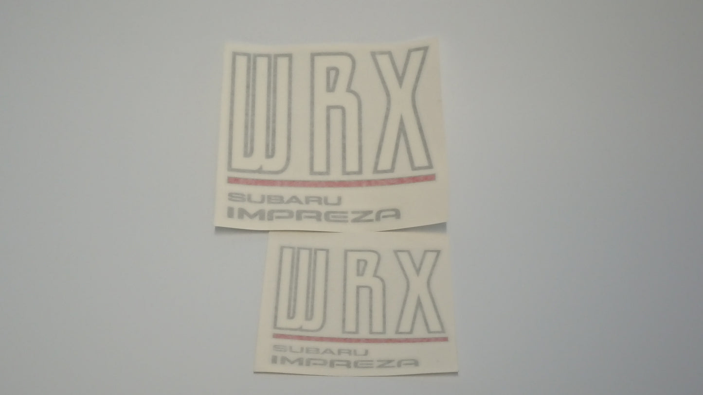 Subaru Impreza WRX "Tall" Tailgate Stickers, Light - size comparison 