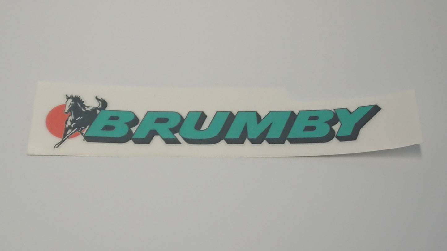 Brumby 1st Gen Tailgate Sticker Clear Teal Version