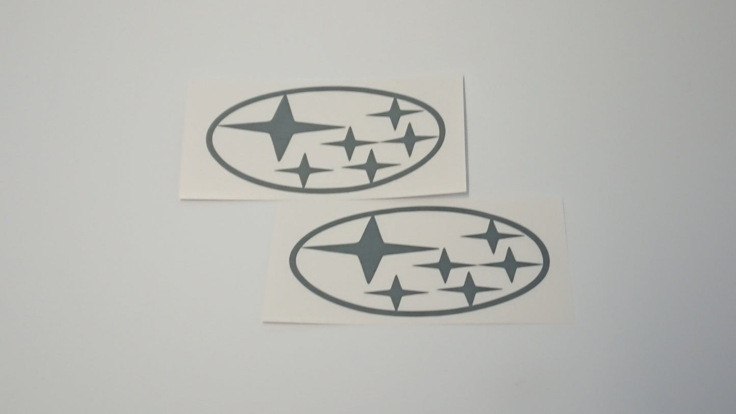 Subaru 90s Stars Logo Pair for Sides Grey