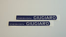 Modern Giorgetto Giugiaro Domed White Vinyl Stickers Pair