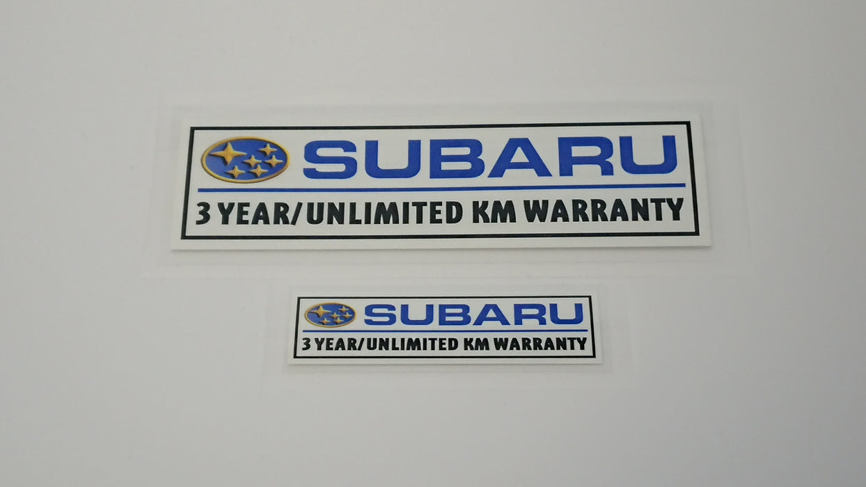 Subaru 3 Year Warranty Orignal below and Large Above 