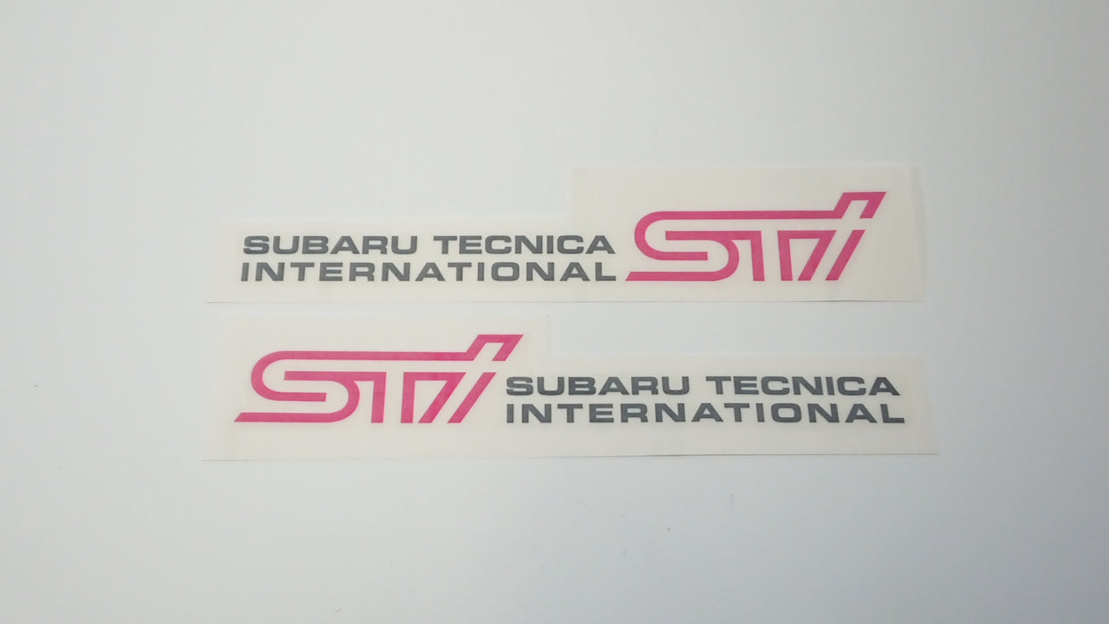 GD WRX STI Clear Repro Door Stickers Small Charcoal Pair