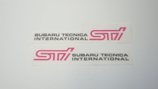 GD WRX STI Clear Repro Door Stickers Small Charcoal Pair