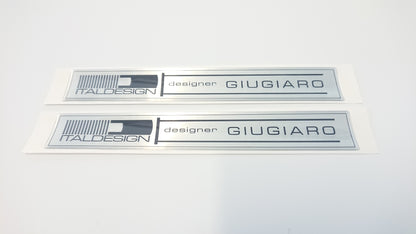 Brushed Giorgetto Giugiaro Domed Stickers Large Pair