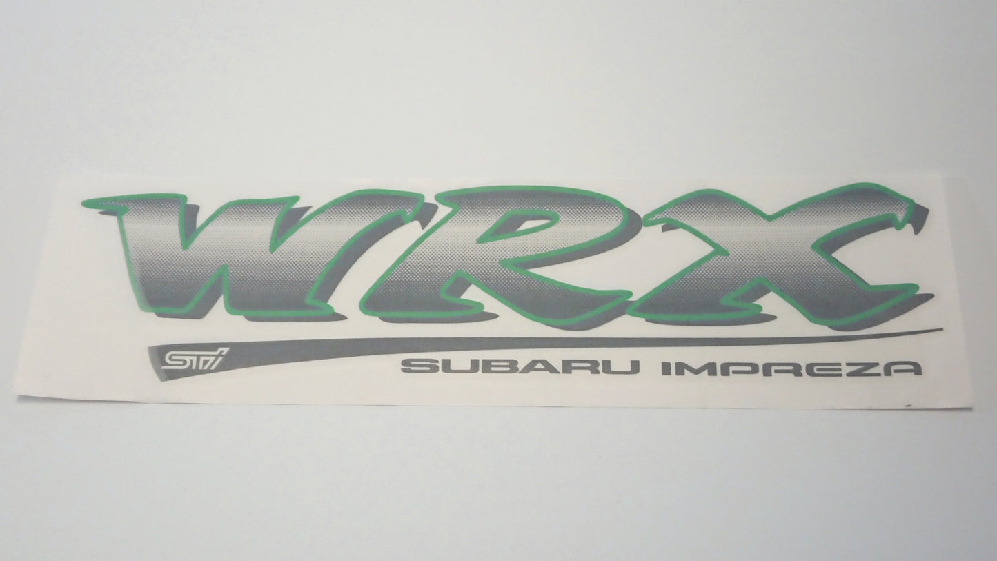 WRX STI GC8/GF8 Tailgate Green Outline White STI - Dark Shade