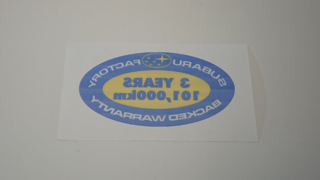 New Zealand 3 Year reverse Warranty Sticker 101,000km