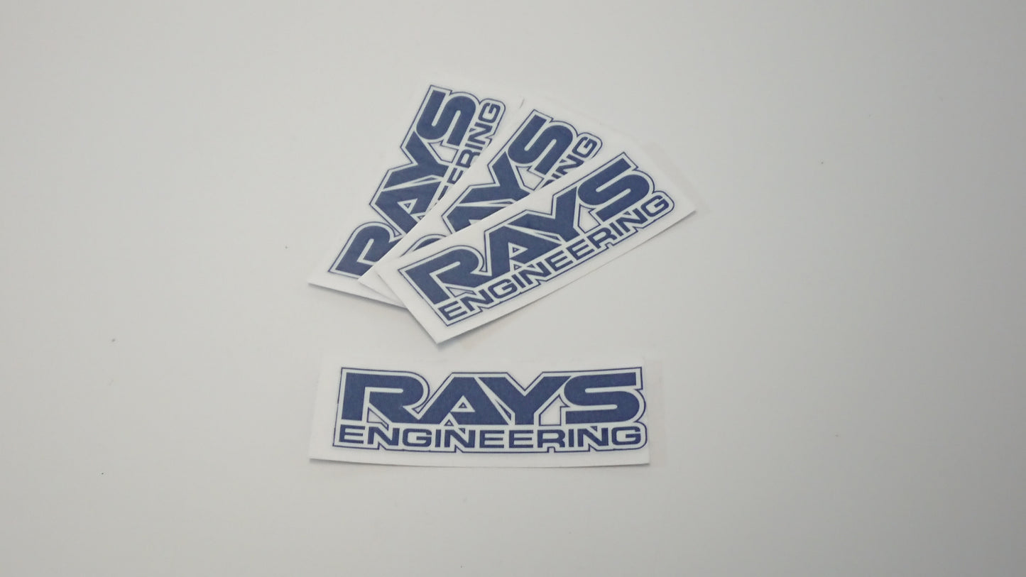 RAYS Engineering Navy and White on Clear Reproduction