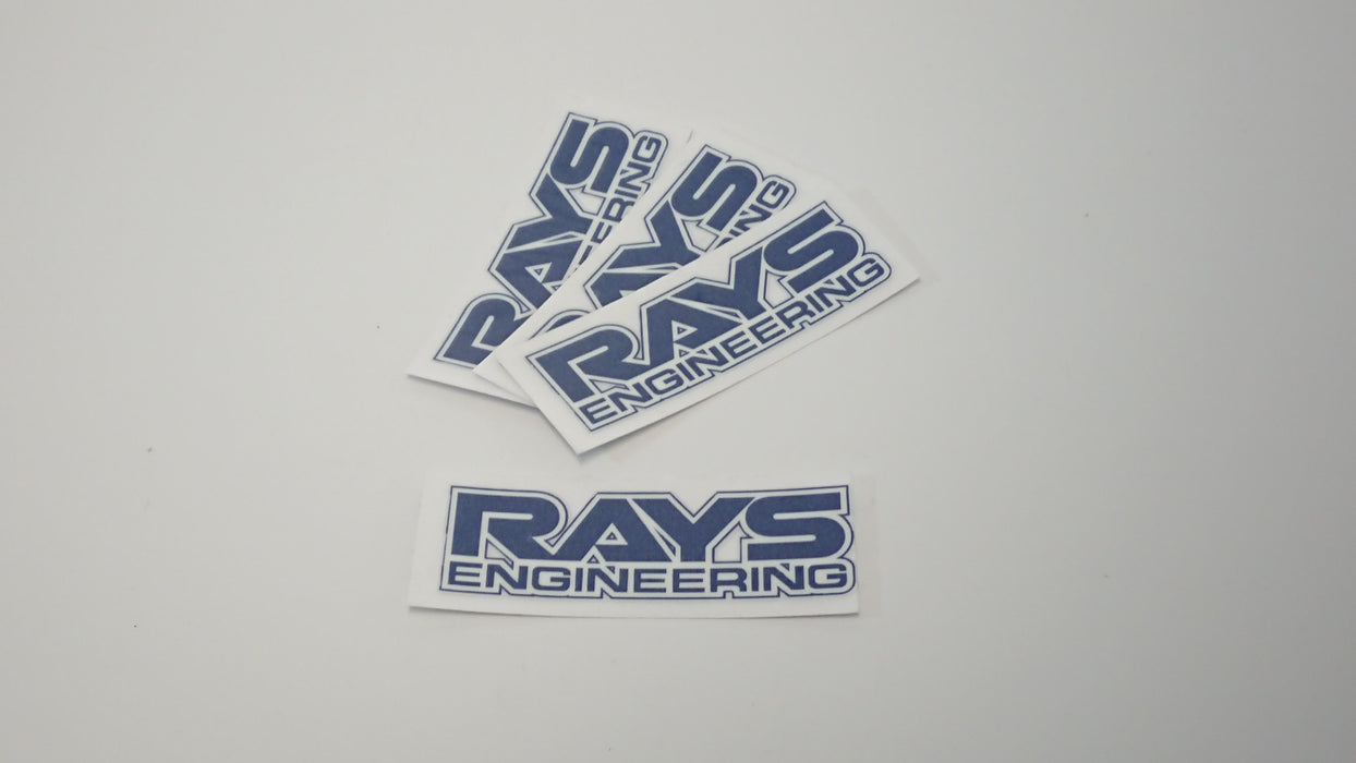 RAYS Engineering Navy and White on Clear Reproduction