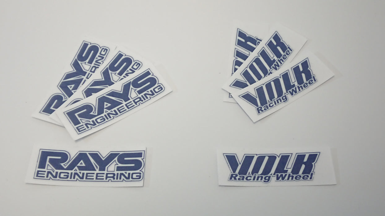 RAYS Engineering and VOLK Racing Set Navy and White on Clear Reproduction