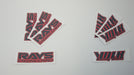 RAYS ENgineering and VOLK Racing Set Black and Red on Clear Reproduction